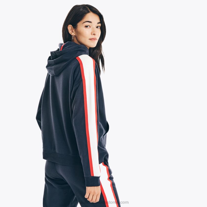 Colorblock Pullover Hoodie Nautica Women Stellar Blue Heather R260HV747