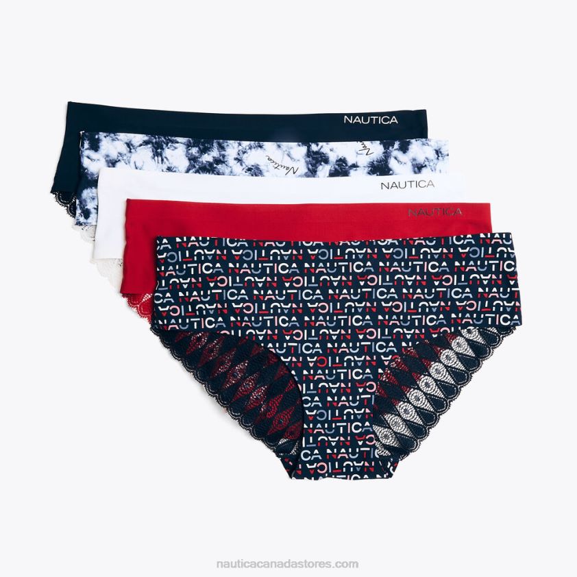 Laser-Cut Hipster Briefs 5-Pack Nautica Women Workshirt Blue R260HV784