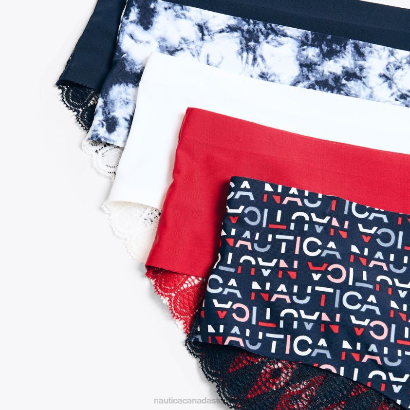 Laser-Cut Hipster Briefs 5-Pack Nautica Women Workshirt Blue R260HV784