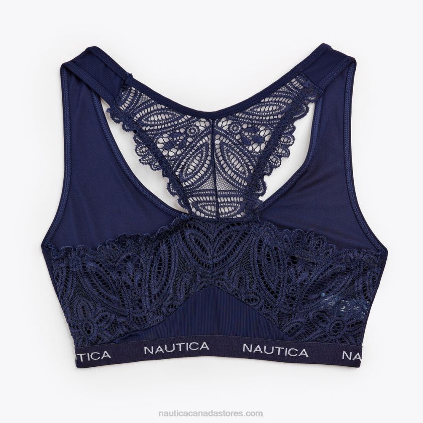 Laser-Cut Lace Racerback Bralette 2-Pack Nautica Women Workshirt Blue R260HV892