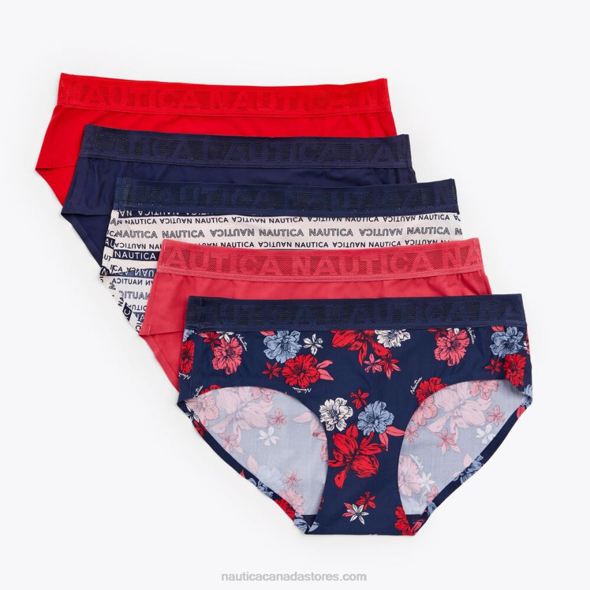 Laser-Cut Nylon Brief 5-Pack Nautica Women Workshirt Blue R260HV1007