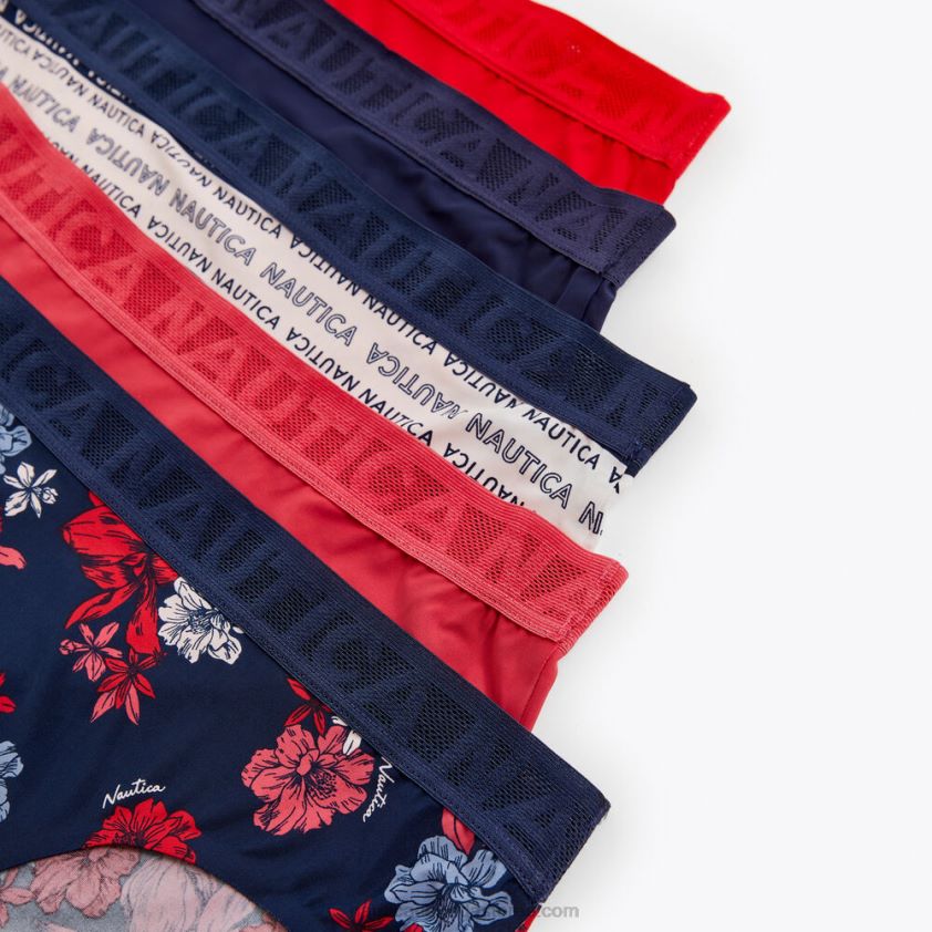 Laser-Cut Nylon Brief 5-Pack Nautica Women Workshirt Blue R260HV1007