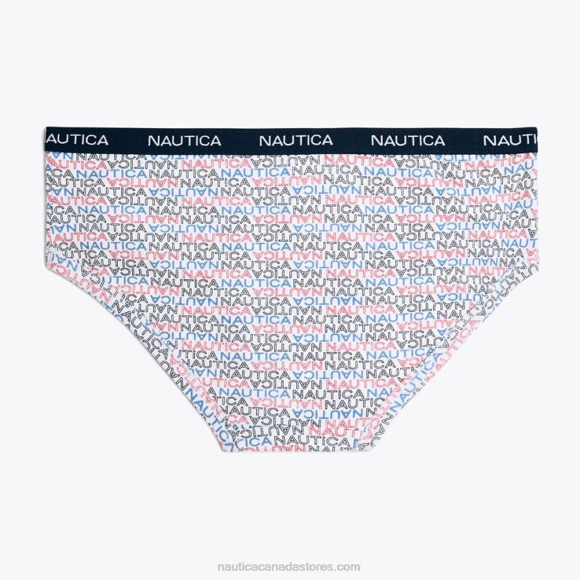 Logo Hipster Briefs 5-Pack Nautica Women Antique White Wash R260HV794