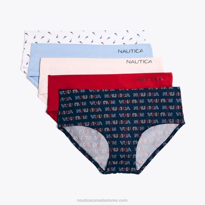Logo Printed Hipster Briefs 5-Pack Nautica Women Workshirt Blue R260HV800