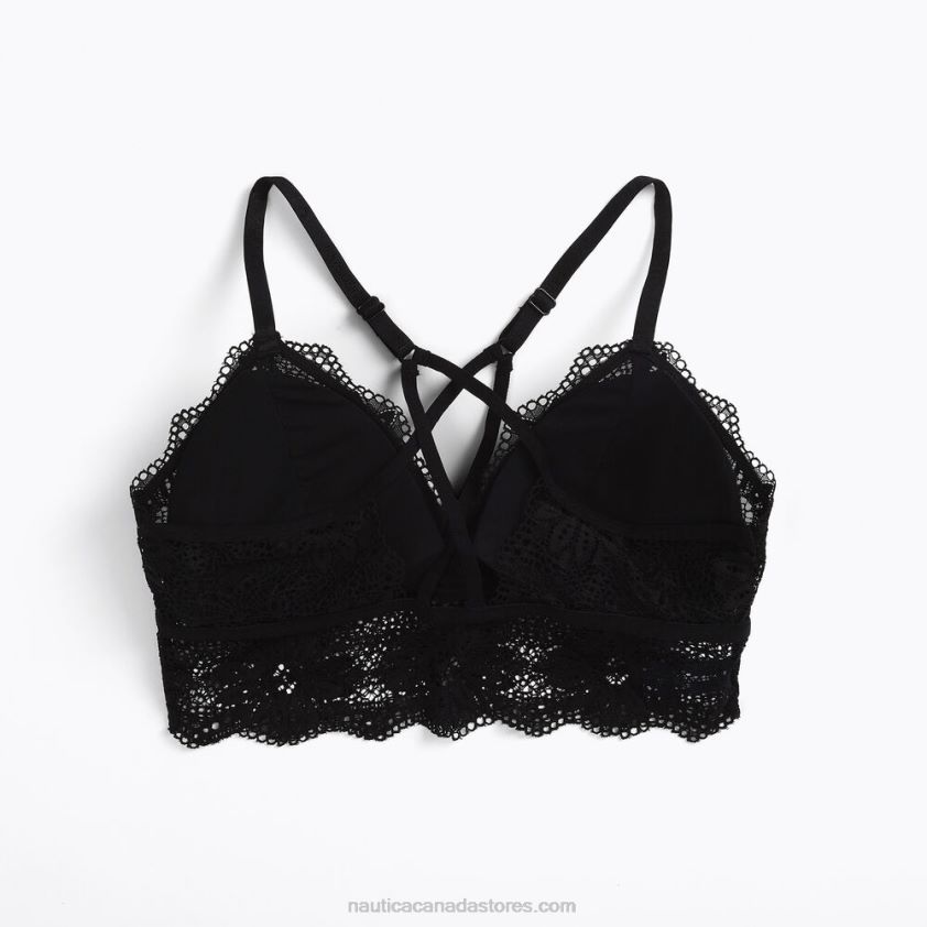 Longline Crossback Lace Bralette 2-Pack Nautica Women Black R260HV850
