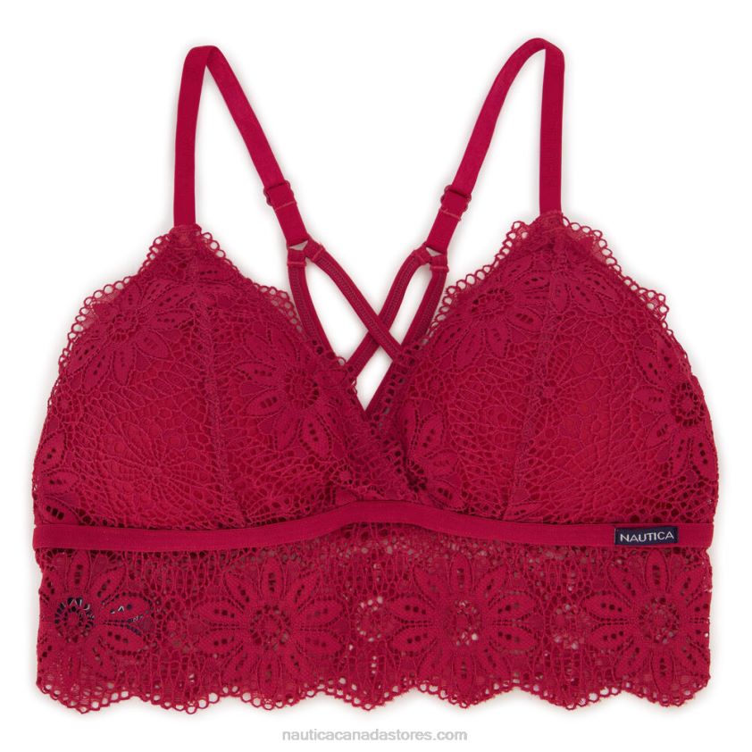 Longline Crossback Lace Bralettes 2-Pack Nautica Women Glory Red R260HV840