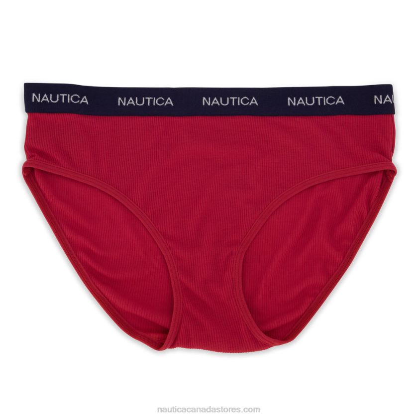 Ribbed Logo Hipster Briefs 5-Pack Nautica Women Black R260HV809