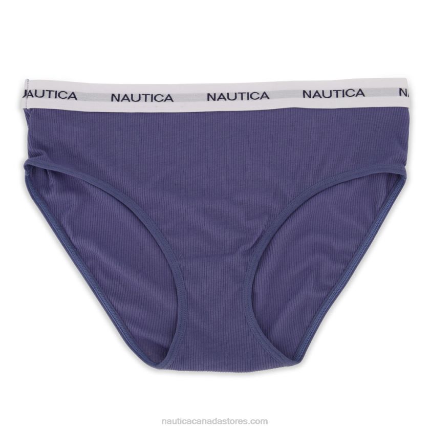 Ribbed Logo Hipster Briefs 5-Pack Nautica Women Black R260HV809