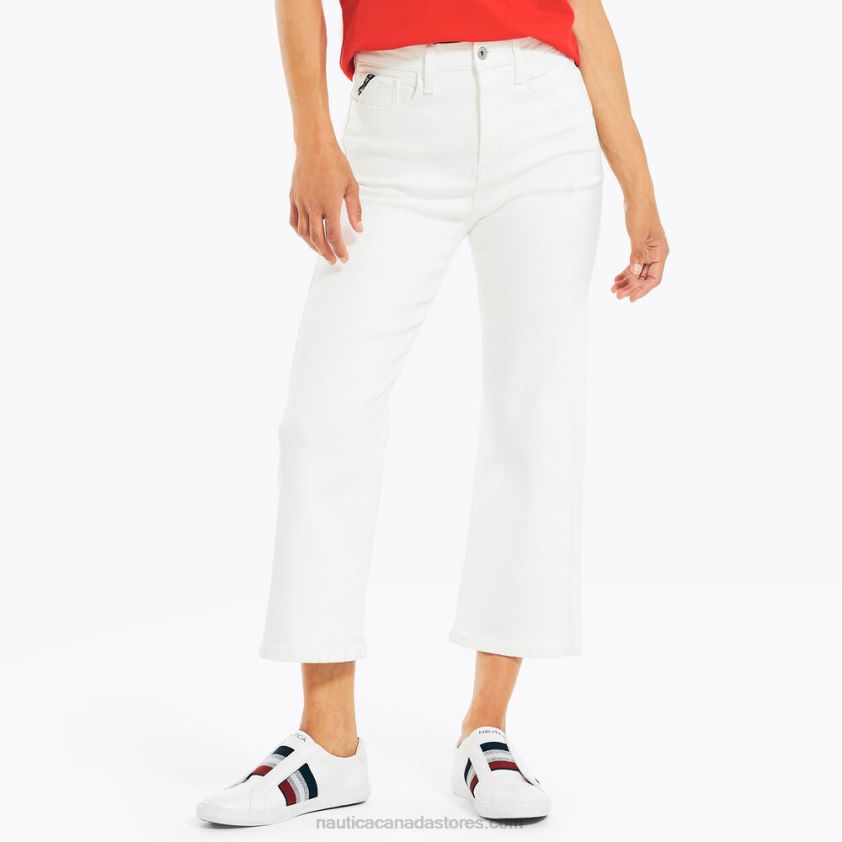 Jeans Co. High-Rise Wide Leg Crop Denim Nautica Women Sail White R260HV1009