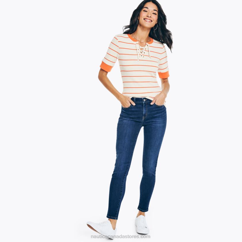 Jeans Co. True Flex Mid-Rise Skinny Denim Nautica Women Sapphire/Pitch Yellow R260HV1049