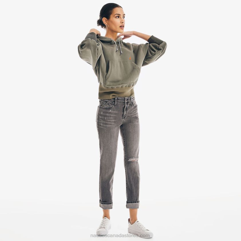 Jeans Co. True Flex Mid-Rise Straight Denim Nautica Women Khaki Wash R260HV1046