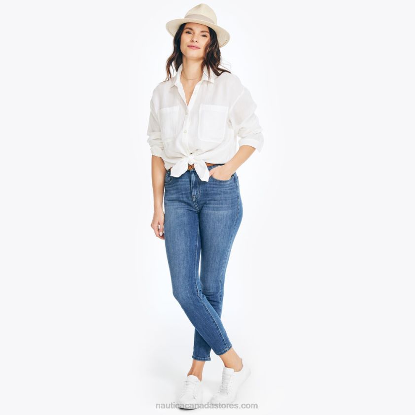 Sustainably Crafted True Flex High-Rise Curvy Fit Skinny Denim Nautica Women Blue Indigo Heather R260HV774