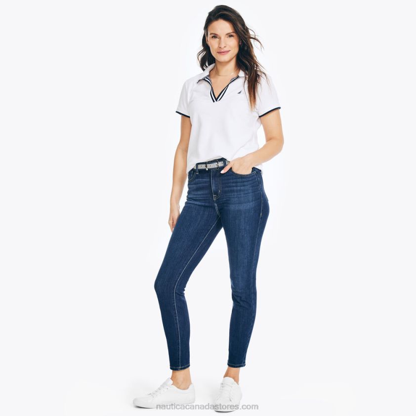 Sustainably Crafted True Flex High-Rise Curvy Fit Skinny Denim Nautica Women Sapphire/Pitch Yellow R260HV773