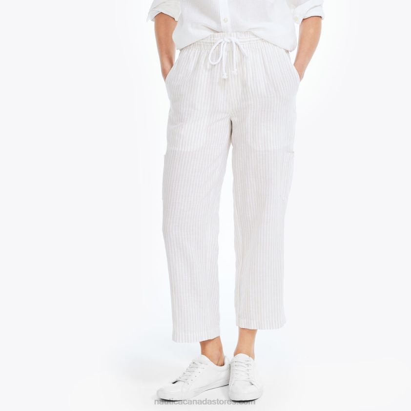 Sustainably Crafted Striped Pull-On Pant Nautica Women White Cap R260HV735
