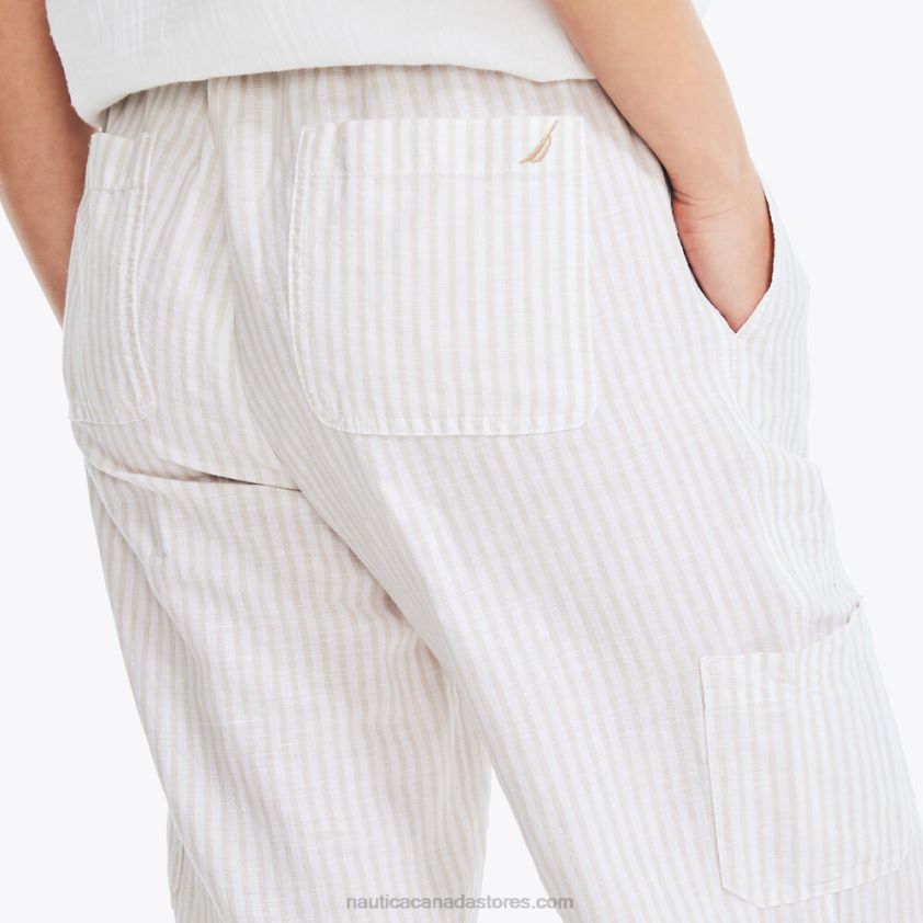 Sustainably Crafted Striped Pull-On Pant Nautica Women White Cap R260HV735