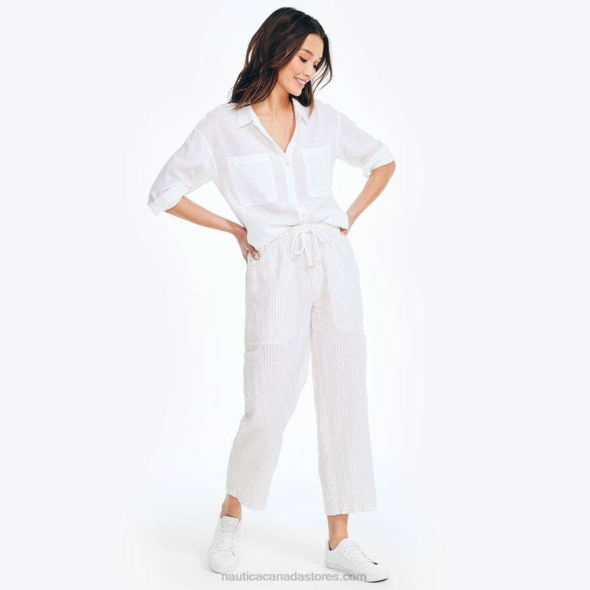 Sustainably Crafted Striped Pull-On Pant Nautica Women White Cap R260HV735