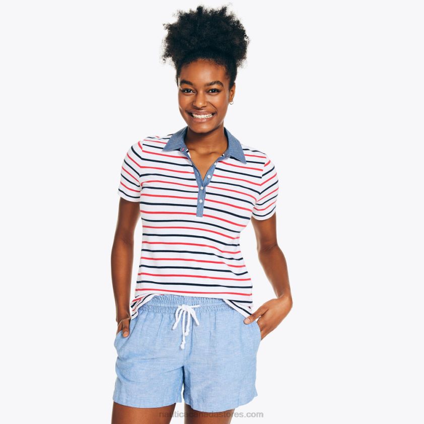 5-Button Polo Nautica Women Bright White R260HV750