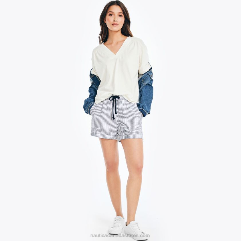 4.5\" Sustainably Crafted Pull-On Striped Short Nautica Women Stellar Blue Heather R260HV766