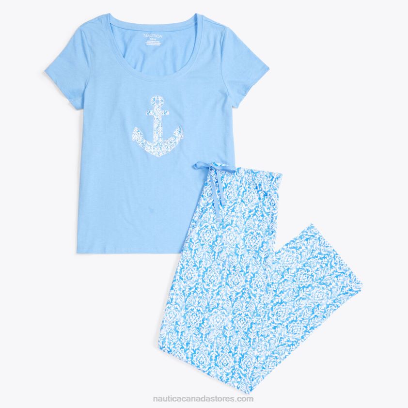 Printed Pajama Pant Set Nautica Women Chalk R260HV793