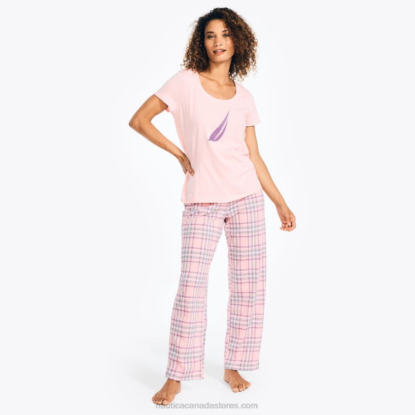 Printed Pajama Pant Set Nautica Women Mauve Glow R260HV782
