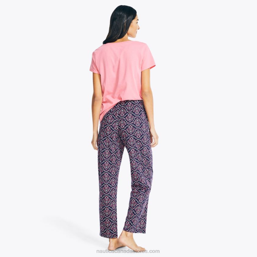 Printed Pajama Pant Set Nautica Women Sapphire/Pitch Yellow R260HV781