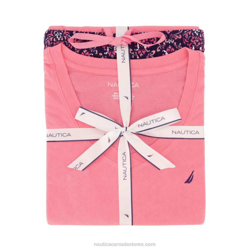 Printed Pajama Pant Set Nautica Women Sapphire/Pitch Yellow R260HV781