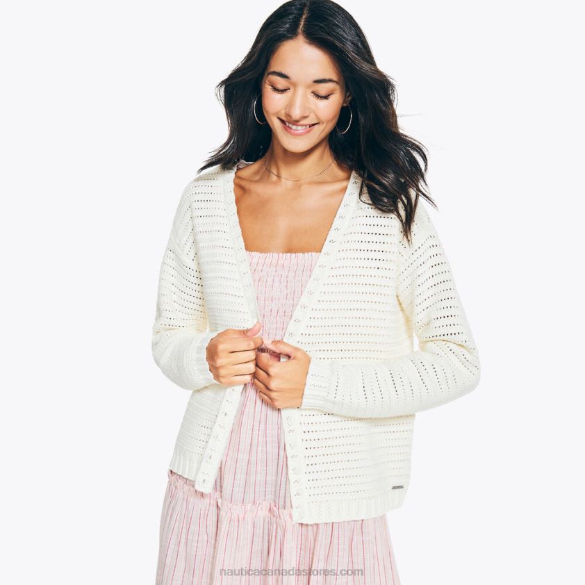 Crochet Cardigan Nautica Women Almond R260HV758