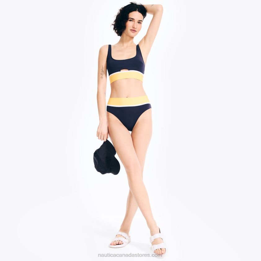 Colorblock Fold-Over Swim Brief Nautica Women Buoy Yellow R260HV835