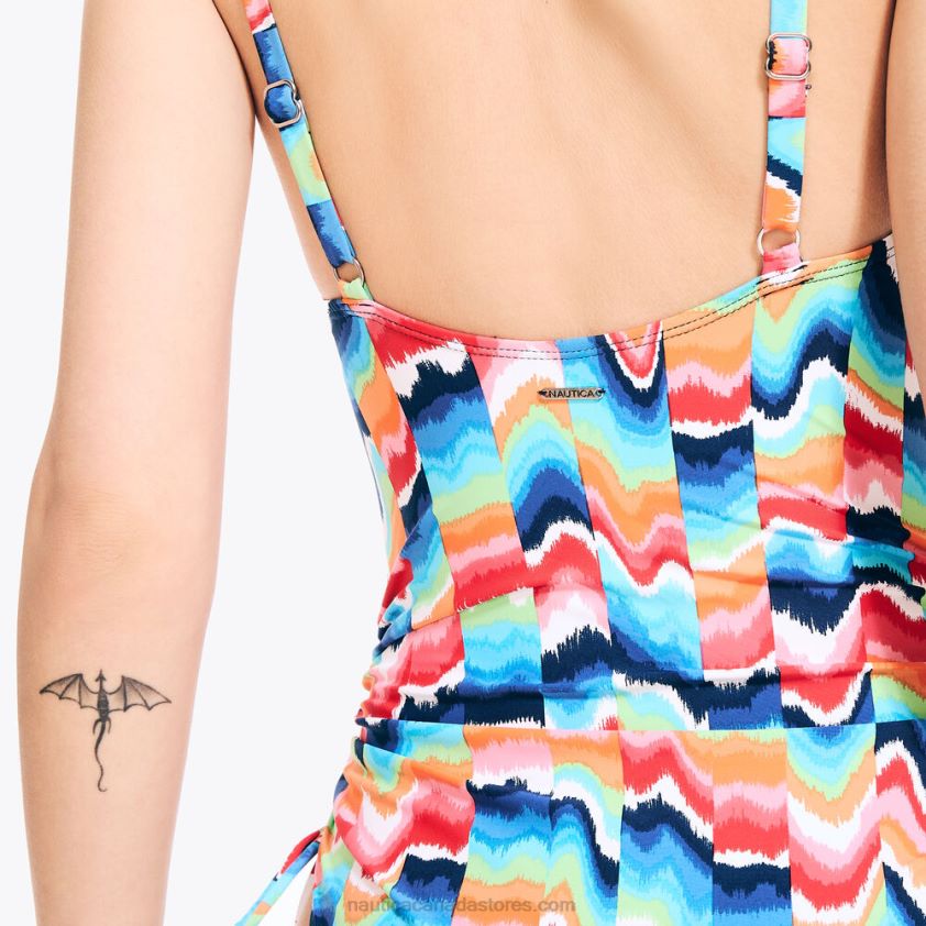 Printed One-Piece Swim Nautica Women Stellar Blue Heather R260HV942