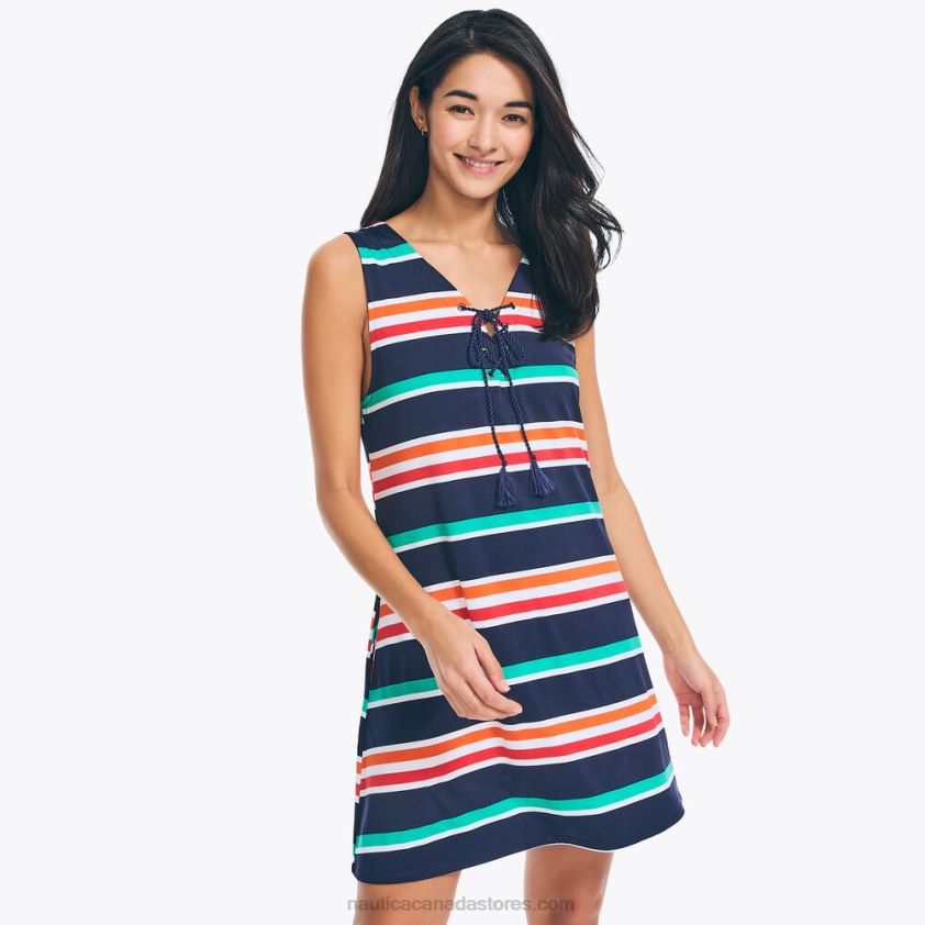 Striped Cover-Up Dress Nautica Women Stellar Blue Heather R260HV862