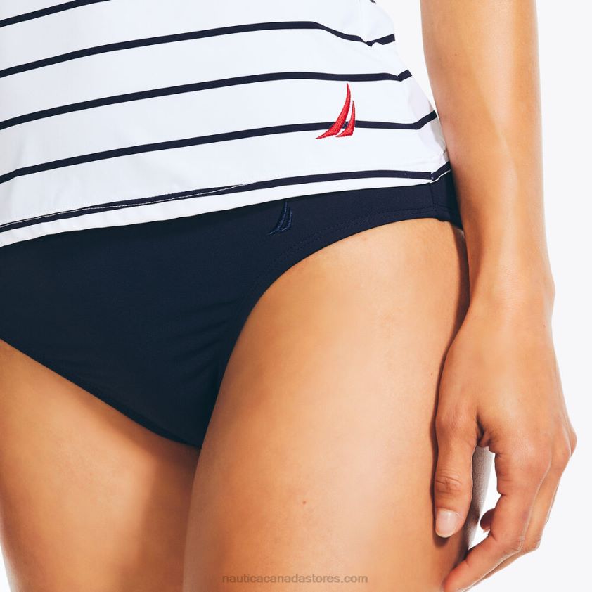 Striped High-Neck Tankini Swim Nautica Women Bright White R260HV751