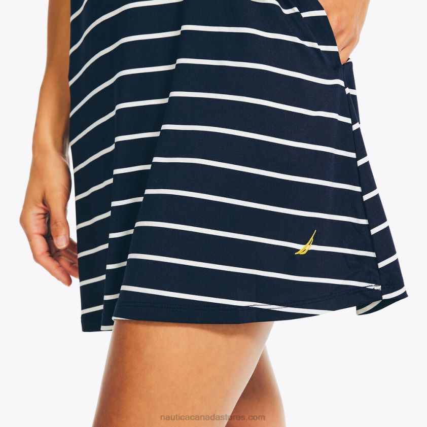 Striped Swim Cover-Up Dress Nautica Women Stellar Blue Heather R260HV976