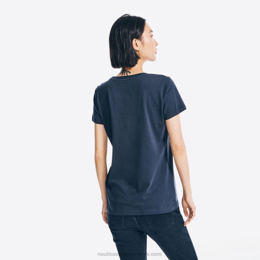 Floral Logo Graphic T-Shirt Nautica Women Stellar Blue Heather R260HV998