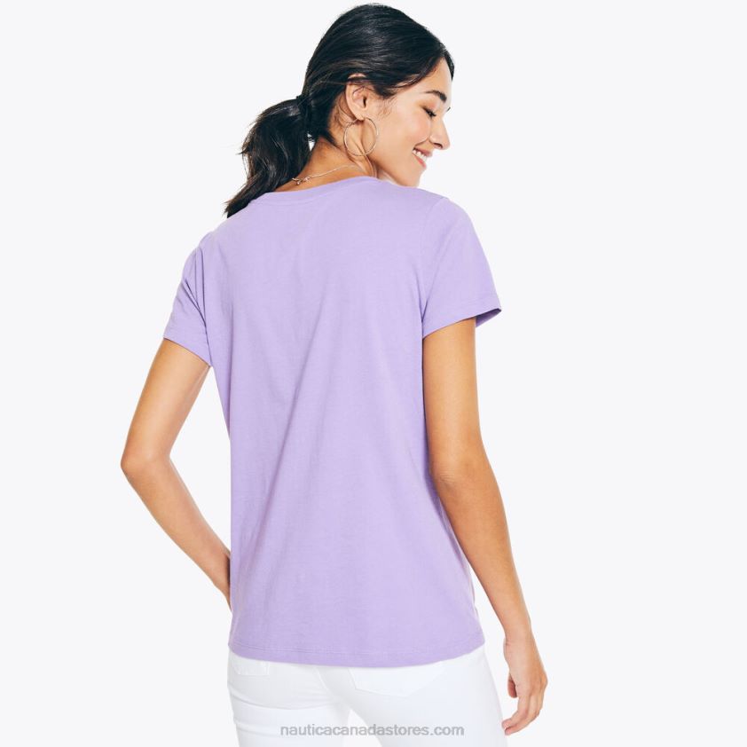 J-Class Glitter Puff Logo Graphic T-Shirt Nautica Women Ocean Violet R260HV1029