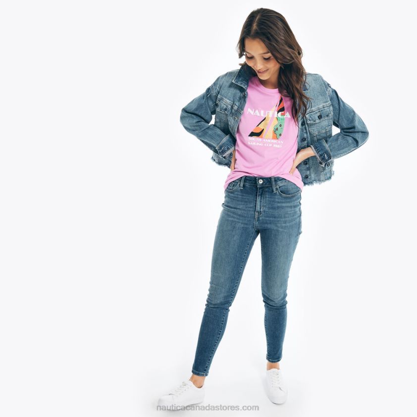 J-Class Logo Graphic T-Shirt Nautica Women Electric Purple R260HV808