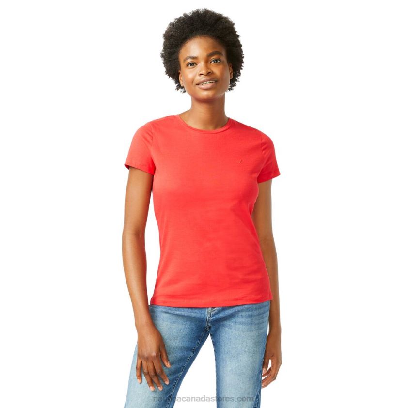 Solid Crewneck T-Shirt Nautica Women Tomales Red R260HV1042