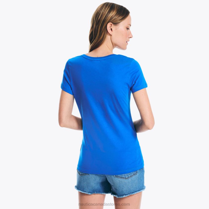 Solid V-Neck T-Shirt Nautica Women Star Sapphire R260HV739
