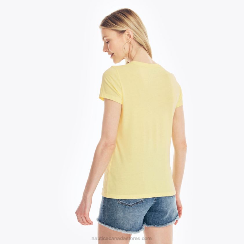 Sustainably Crafted Embroidered Floral Logo Graphic T-Shirt Nautica Women Sunshine R260HV780
