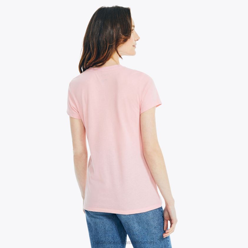 Sustainably Crafted Embroidered Logo Graphic T-Shirt Nautica Women Prism Pink R260HV1013