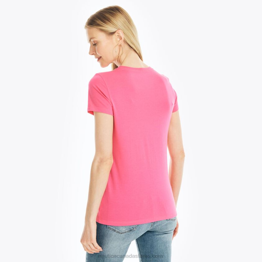 Sustainably Crafted Floral Foil Logo Graphic T-Shirt Nautica Women Cabana Pink R260HV795