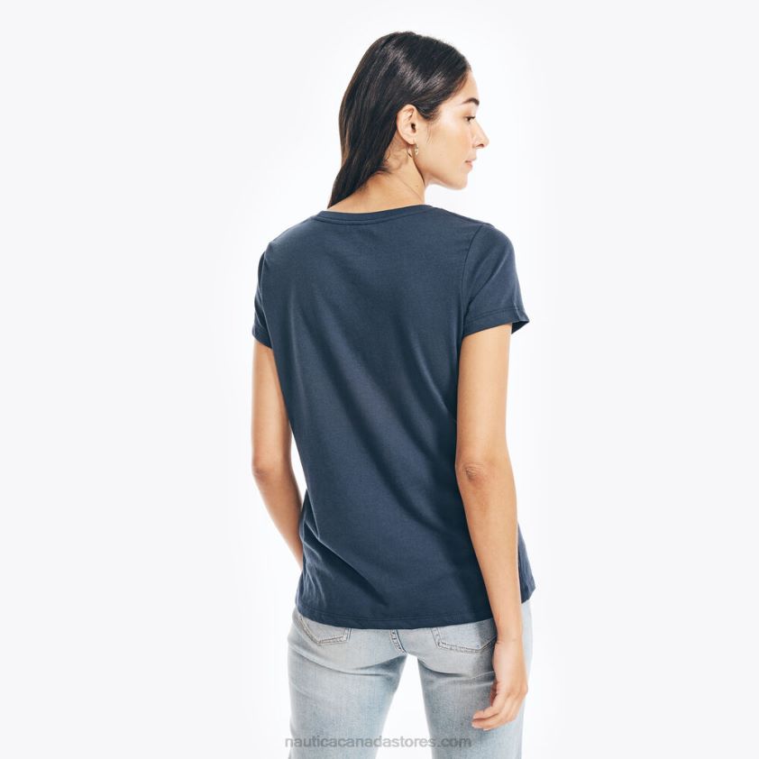 Sustainably Crafted Foil J-Class Graphic T-Shirt Nautica Women Stellar Blue Heather R260HV1050