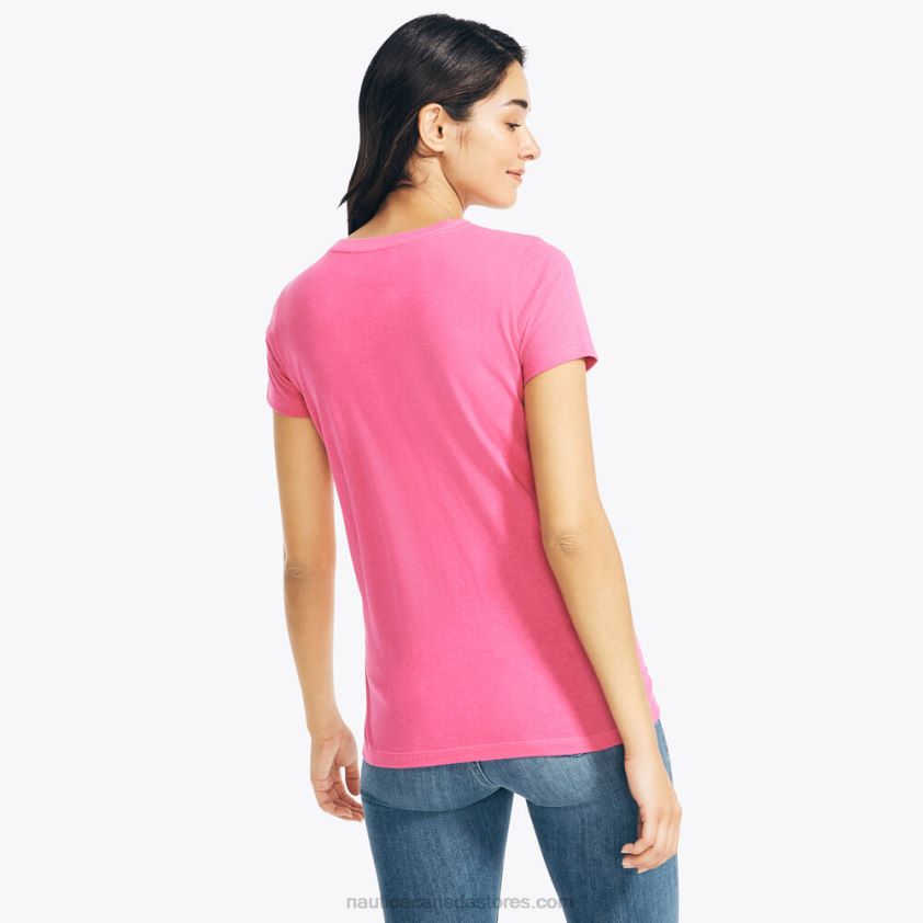 Sustainably Crafted Foil Logo Graphic T-Shirt Nautica Women Bow Burgundy R260HV1025