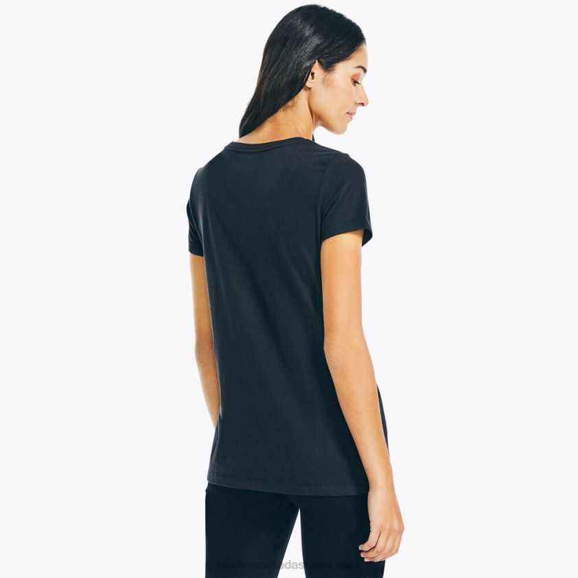 Sustainably Crafted Glitter Graphic T-Shirt Nautica Women True Black R260HV769