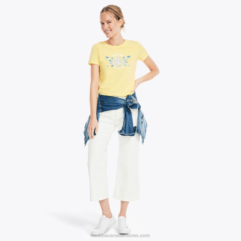 Sustainably Crafted Heritage Foil Logo Graphic T-Shirt Nautica Women Soft Yellow R260HV811