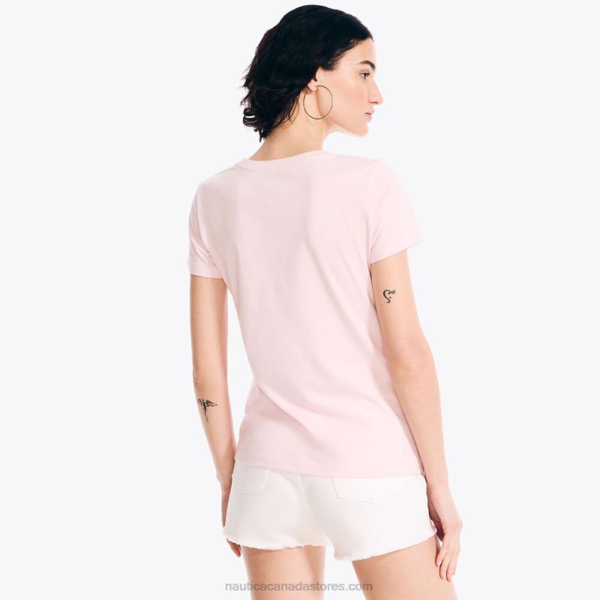 Sustainably Crafted Heritage Stripe Graphic T-Shirt Nautica Women Crimson R260HV927