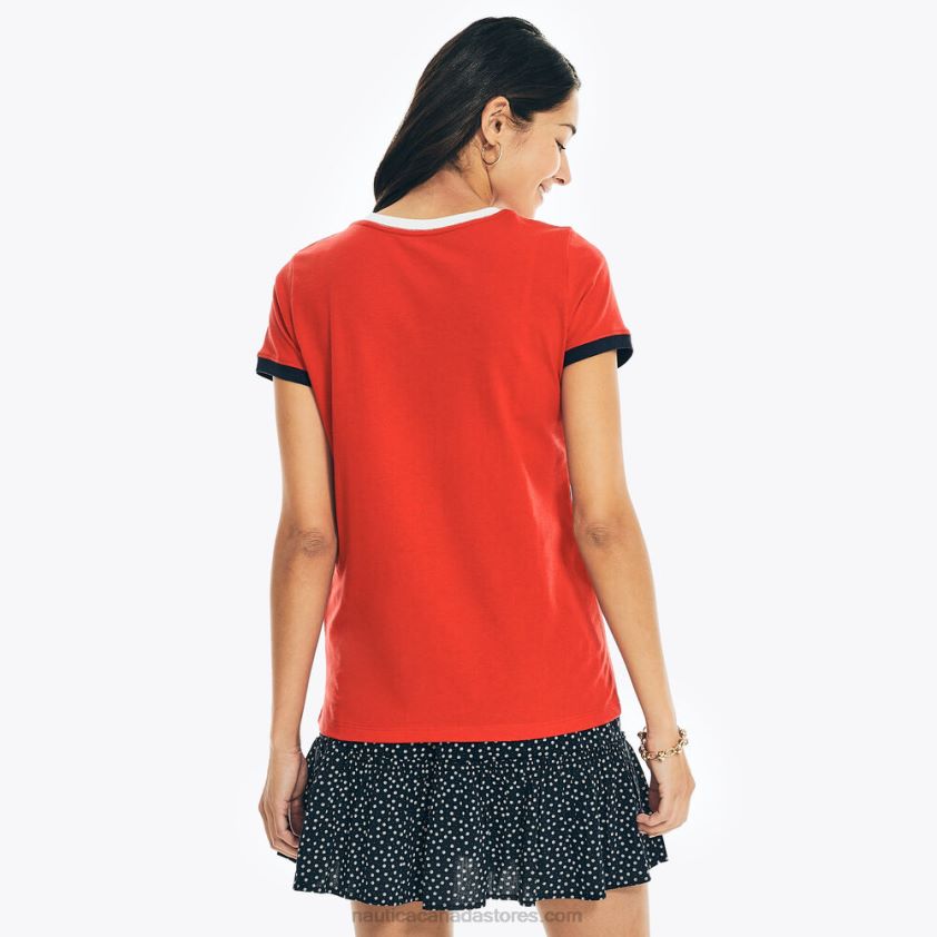 Sustainably Crafted Logo Graphic T-Shirt Nautica Women Tomales Red R260HV932