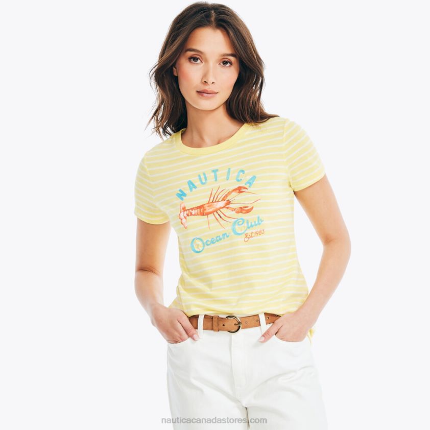 Sustainably Crafted Ocean Club Graphic T-Shirt Nautica Women French Vanilla R260HV944