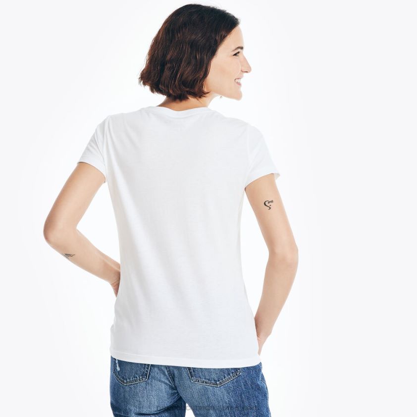 Sustainably Crafted Ocean Vibes Graphic T-Shirt Nautica Women Bright White R260HV768