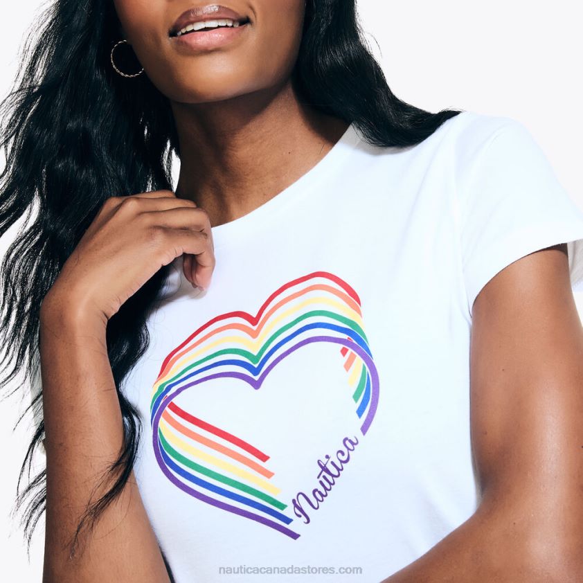 Sustainably Crafted Pride Logo T-Shirt Nautica Women Bright White R260HV128