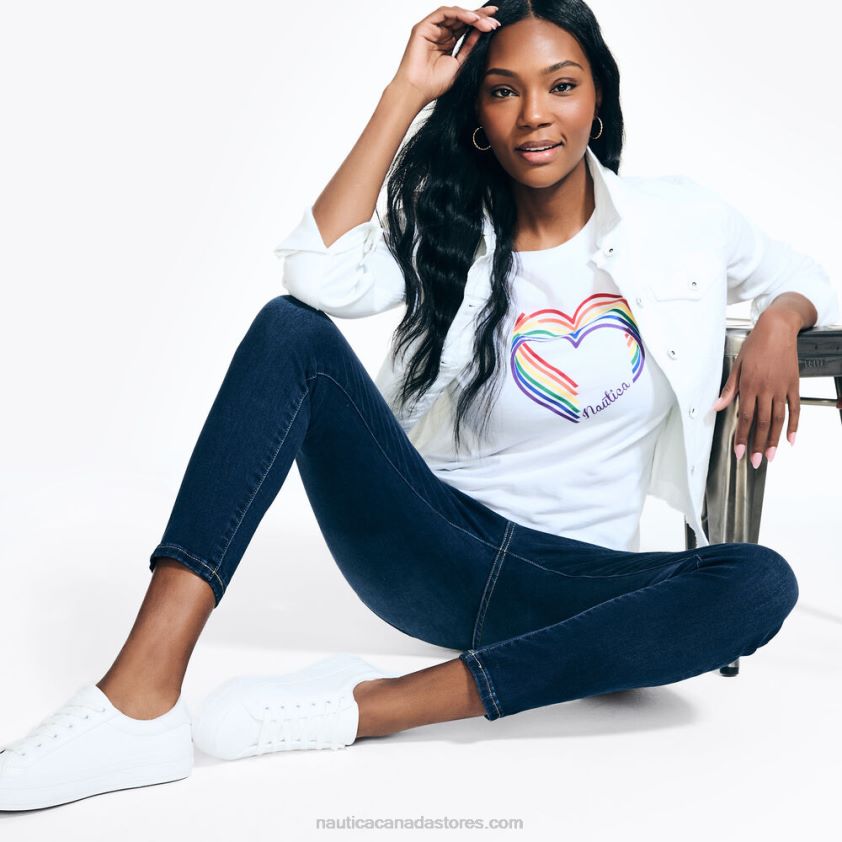 Sustainably Crafted Pride Logo T-Shirt Nautica Women Bright White R260HV128